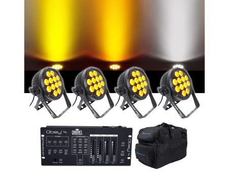 (4) Chauvet DJ SlimPar Pro W USB Wash Lights+Bag+Controller+Cables Discount