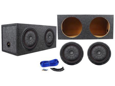 (2) Kicker 43CVT124 COMPVT 12  1600 Watt Car Subwoofers+Sealed Sub Box Enclosure For Cheap