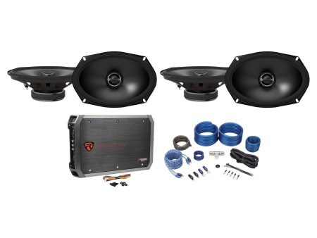 (4) ALPINE S-S69 260 Watt 6x9  Car Audio 2-Way Speakers+4-Channel Amplifier Online Hot Sale