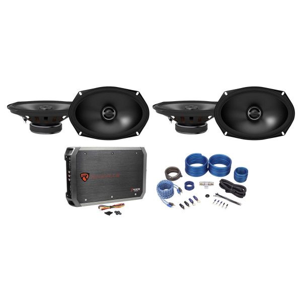 (4) ALPINE S-S69 260 Watt 6x9  Car Audio 2-Way Speakers+4-Channel Amplifier Online Hot Sale