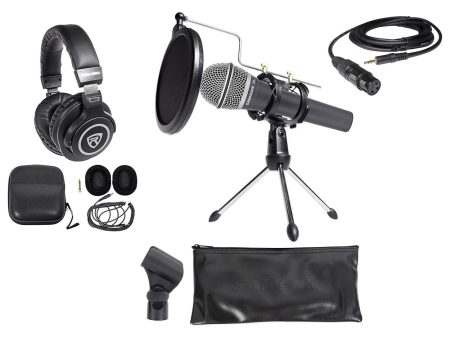 Samson Q8X PC Podcasting Podcast Streaming Bundle w  Microphone+Stand+Headphones Discount