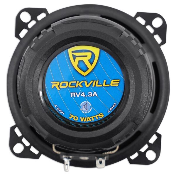 (4) Rockville RV4.3A 4  3-Way Car Speakers 1000 Watts   140w RMS CEA Rated Total Supply