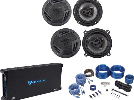 (2) Rockville RV6.3A 6.5  Speakers+(2) 3.5  Speakers+4-Channel Amplifier+Amp Kit Fashion