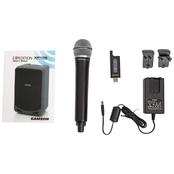 Samson 6  Portable Powered YouTube Karaoke Machine System w Mic+Laptop Stand Discount