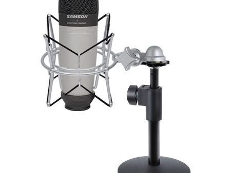 Samson C01 Studio Recording Podcast Microphone+Shock Mount+Weighted Mic Stand Fashion