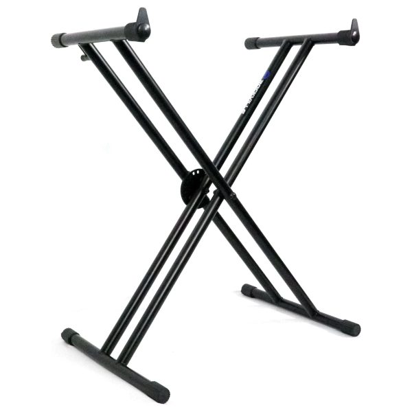 Rockville X Braced Keyboard Stand+White Scrim Cloth+DMX Par Can Wash Light Supply