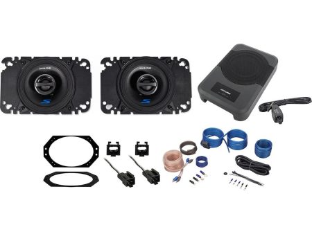 Alpine Front Speakers + Powered Subwoofer Kit For 1997-2002 Jeep Wrangler TJ For Discount