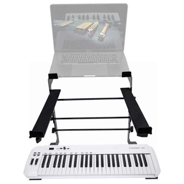 Samson Carbon 49 Key USB MIDI DJ Keyboard Controller+Dual Shelf Studio Stand For Sale