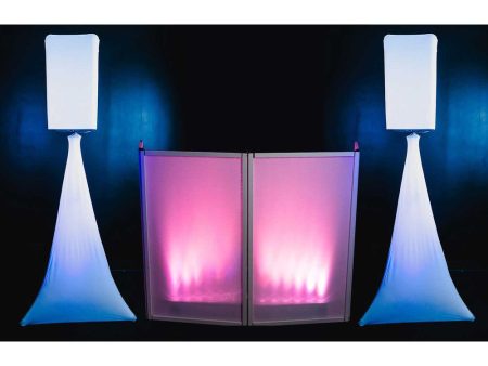 (2) Rockville White 15  PA DJ Speaker Covers+Scrims+Stands+Lights+Event Facade Online Sale