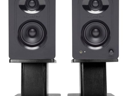 2) SAMSON M50 5  Studio Computer Podcast Reference Monitors Speakers+Desk Stands For Sale