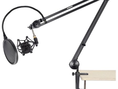 Samson MBA38 38  Microphone Boom Arm Podcast Mic Stand+Pop Filter+ShockMount Online Sale