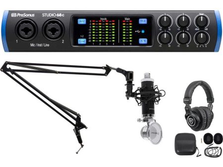 1-Person Podcast Podcasting Recording Bundle w STUDIO 68C Interface+ Mic+Boom on Sale