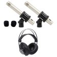 Samson C02 Pair Pencil Condenser Studio Recording Microphones + AKG Headphones Online now