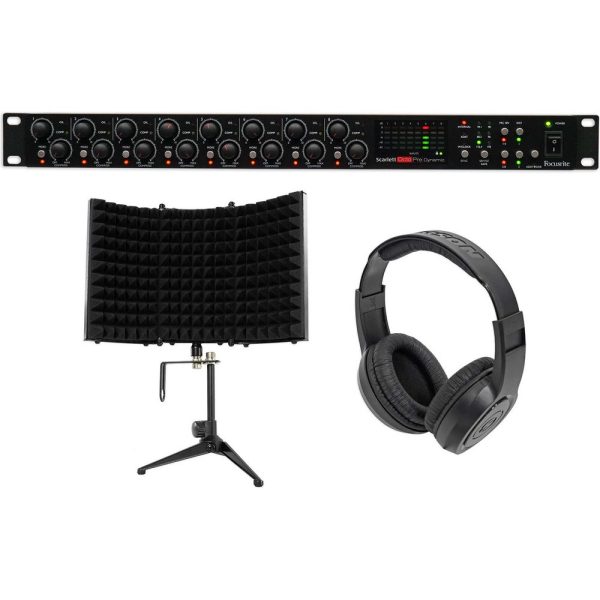 Focusrite Scarlett OctoPre Dynamic Microphone Preamp+Isolation Shield+Headphones For Sale