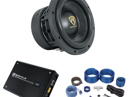 Rockville W10K9D2 10  3200 Watt Car Audio Subwoofer+Mono Amplifier+Amp Kit Supply