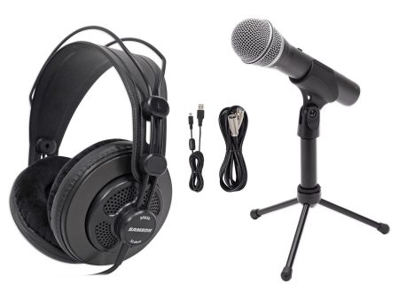 Samson Q2U ASMR Recording Streaming USB Microphone Mic Kit w  Stand+Headphones For Sale