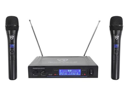 Rockville RWM1203VH VHF Wireless (2) HandHeld Microphones for Church Sound Systems Online Sale