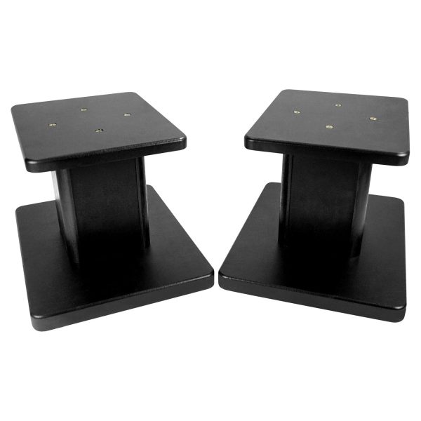 (2) 8” Black Bookshelf Speaker Stands For ELAC Debut 2.0 B6.2 Bookshelf Speakers Supply