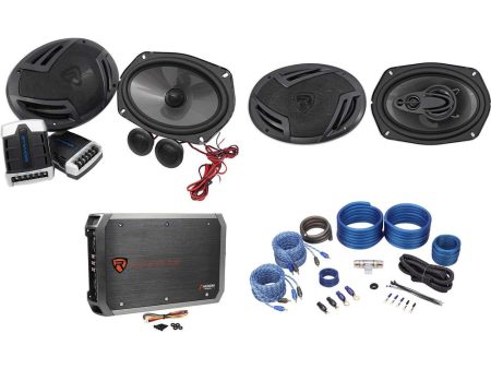 Pair Rockville RV69.2C 6x9  Component Speakers+6x9  4-Way Speakers+4-Ch Amp+Kit on Sale