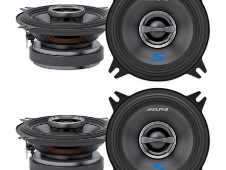 (4) ALPINE S-S40 140 Watt 4  Coaxial 2-Way Car Audio Speakers Discount