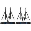 (2) Pairs Rockville Tripod DJ PA Speaker Stands + Carrying Cases Black RVSS2 For Sale