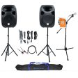 Rockville Dual 12  Karaoke Machine Speaker System w Mic Stand w Tablet Mount+Bag Discount