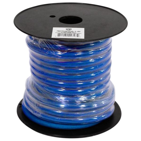 Rockville R4G40-BLUE 4 AWG Gauge 40 Foot Car Amp Power   Ground Wire Spool Hot on Sale