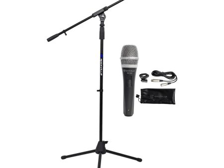 Rockville RMP-XLR Dynamic Cardioid Pro Microphone +10  XLR Cable + Clip + Stand Sale