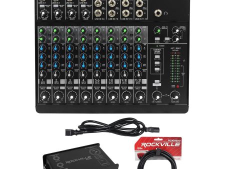 Mackie 1202VLZ4 12-channel Analog Low-Noise Mixer w 4 ONYX Preamps+DI Box+Cable Fashion