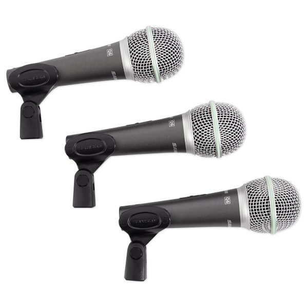 SAMSON Q6 3-Pack Handheld Microphones+Mic Clips For Church Sound Systems Sale