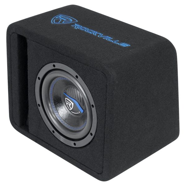 Rockville SK58 PACKAGE 8  800w Loaded K5 Car Subwoofer Enclosure+DB10 Amplifier Supply