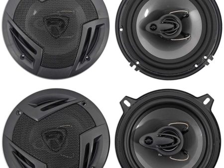 (2) Rockville RV6.3A 6.5  750w 3-Way Car Speakers+(2) 5.25  600w 3-Way Speakers Hot on Sale