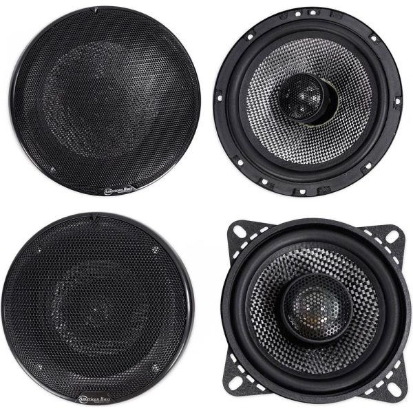 Pair American Bass SQ 6.5 +SQ 4.0  Car Audio Speakers with Neo Swivel Tweeters Online