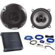 2) Alpine SPE-5000 5.25  400 Watt Car Audio Speakers+2 Channel Amplifier+Amp Kit Cheap