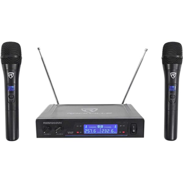 Rockville 1000w Karaoke Bluetooth Amp Mixer +(2) Ceiling Speakers+Wireless Mics Online now