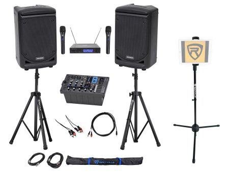 Samson 6  Portable YouTube Karaoke Machine System+2 Mics+6-Ch Mixer+Tablet Stand Online Sale