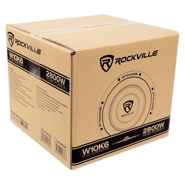 Rockville W10K6D2 V2 10  2000w Subwoofer+Sealed Sub Box+Mono Amplifier+Amp Kit Hot on Sale