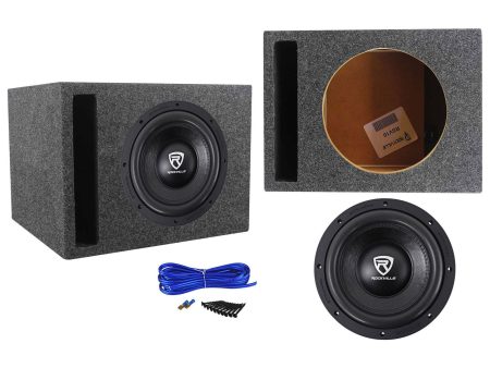 Rockville W10K6D2 V2 10  2000 Watt Car Audio Subwoofer+Vented Sub Box Enclosure Cheap