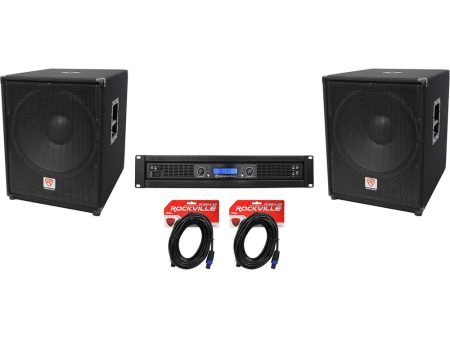 2 Rockville PBG18 18  2000w 8 Ohm Pro Audio Subwoofers+2-Channel Power Amplifier For Cheap