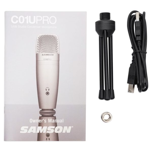 Samson C01U Pro Recording Podcast Microphone+Shock Mount+Weighted Mic Stand For Cheap