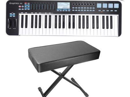 Samson Graphite 49 Key USB MIDI DJ Keyboard Controller w  Aftertouch Fader+Bench Online Hot Sale