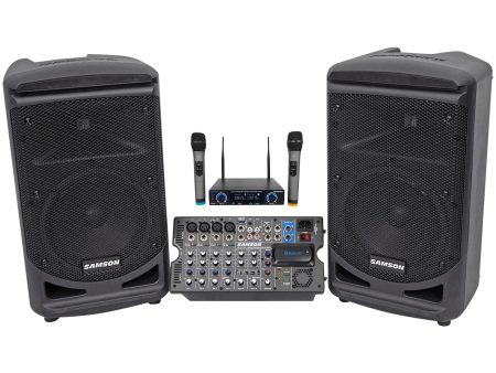 Samson Expedition XP800 800w Portable 8  PA DJ Speaker System+Dual Wireless Mics Online Sale