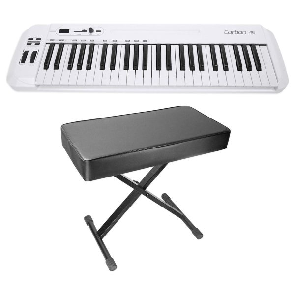 Samson Carbon 49 Key USB MIDI DJ Keyboard Controller + Software + Padded Bench Online now