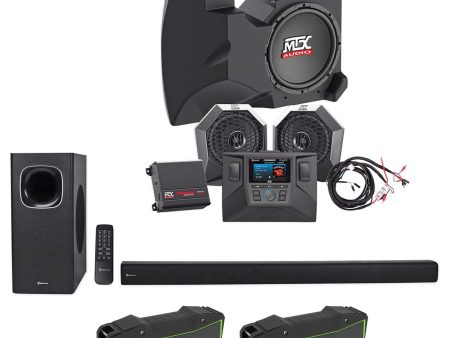 Speakers+Amp+Receiver+Sub For 2014-18 Polaris RZR XP1000 900+ROCKBAR+Speakers Hot on Sale