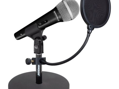 Rockville Microphone+Desktop Mic Stand+Pop Filter for Recording, Studio, Podcast Hot on Sale