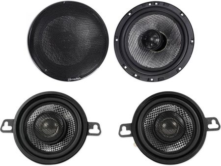 Pair American Bass SQ 6.5 +SQ 3.5  Car Audio Speakers with Neo Swivel Tweeters Supply