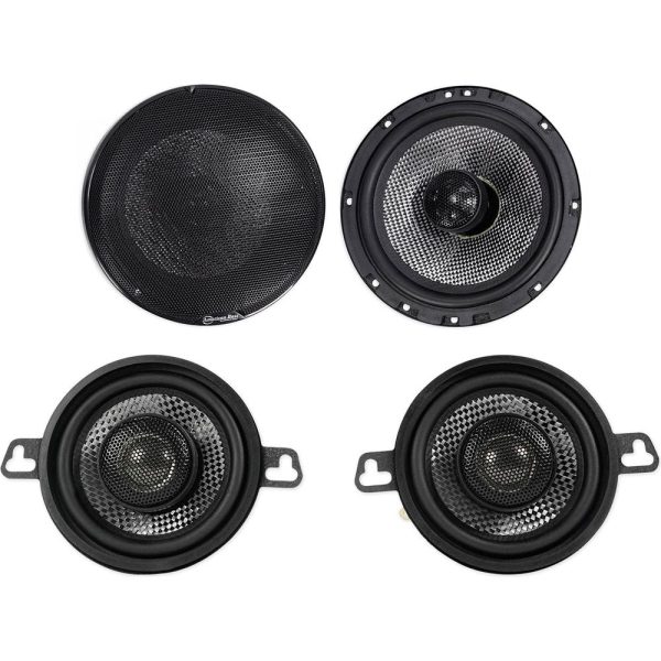 Pair American Bass SQ 6.5 +SQ 3.5  Car Audio Speakers with Neo Swivel Tweeters Supply