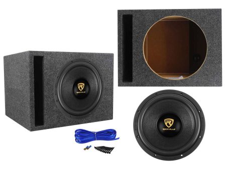 Rockville W12K9D4 12  4000 Watt Car Audio Subwoofer + Vented Sub Box Enclosure on Sale