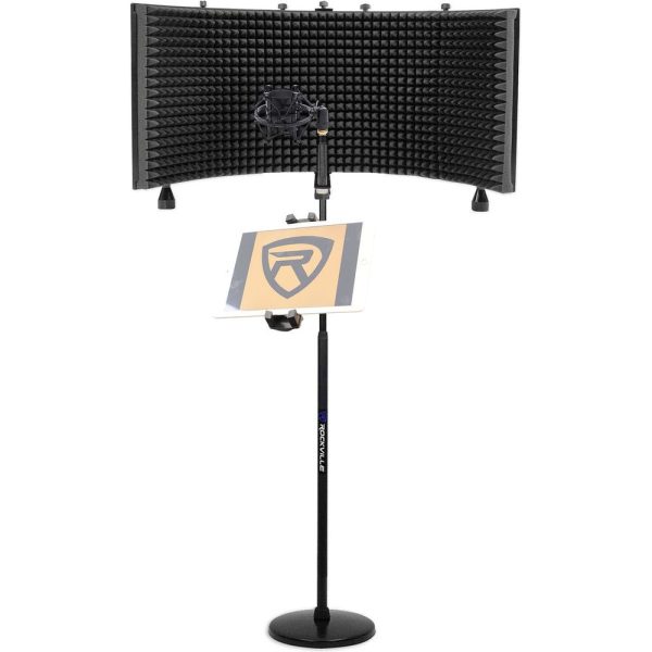 Rockville Recording Package w Mic Stand+Isolation Shield+Tablet Mount+Shockmount For Sale