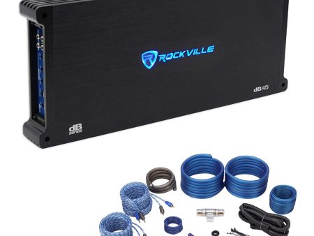 Rockville dB45 3200 Watt 800w RMS 4 Channel Car Amplifier+Amp Kit Loud!! For Discount